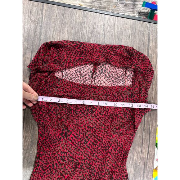 Norma Kamali Snakeskin Jersey Shrug-Style Midi Semi-Formal Dress Red Small - Picture 8 of 10